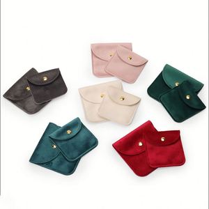 Low MOQ Custom Logo Hot Stamping Eco-friendly Recyclable Small Jewelry Storage Bags Pouch Button Closure <b>Rings</b> Bracelets - Product Image 2