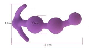 医療用シリコーンアナルビーズバットプラグ尻おもちゃソフト男性女性用ゲイ用 - Product Image 3