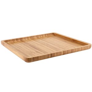 Ensemble de plateaux de service en bambou, lot de 4, plateaux rectangulaires en bois pour aliments et articles divers, utilisation sur bureau, polyvalents - Product Image 5