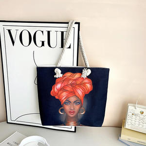 Nuevo Bolso Tote Versátil para Mujer, Portátil, para Compras, con Estampado Estético, Asa de Cuerda Gruesa, para la <span class=keywords><strong>Playa</strong></span> - Product Image 3