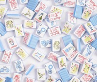Maßgefertigtes Blaues 4-stufiges Luxuriöses Umweltfreundliches Langlebiges Amerikanisches Mahjong-Set mit 160 Acryl-Steinen für Familien- und Kinderspiele sowie Zusammenkünfte