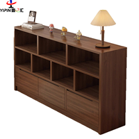 Bibliothèque basse en bois personnalisée avec étagères ouvertes et tiroirs, meuble de rangement moderne pour salon, chambre et bureau