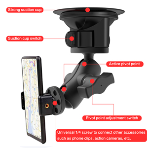 Cámara DE ACCIÓN estable, soporte de ventosa única, montaje de parabrisas de coche para Gopro <span class=keywords><strong>Hero</strong></span> 13 12 11 10 9 Insta360 X4 X3 - Product Image 3