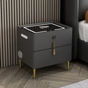 Smart Bedroom Furniture Nightstands Minimalist Intelligent Bedside Table With Drawers Chest Bedside Cabinet
