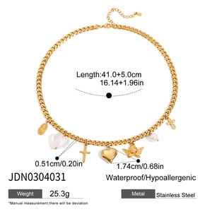 J & D Ocean Jewelry Impermeable 18K PVD Chapado en oro Conch Shell Vieira Dos capas Collar de playa de verano - Product Image 5