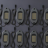 Kit de feux de roche haute intensité pour voiture, 4/6/8/12 modules LED blanc pur, interrupteur, indice de protection IP68, signal de freinage rouge intégral pour camions, VTT, UTV, SUV