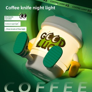 Lámpara de Noche KEIDOL con Forma de Taza de Café, Linda, de ABS, Creativa, Recargable, con Altavoz, Luz Ambiental, Lámpara de Mesa - Product Image 2