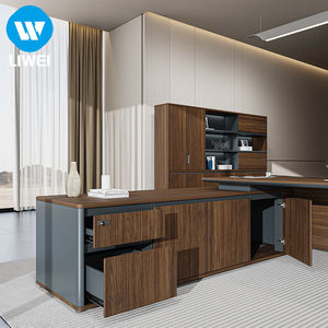 مكتب تنفيذي من LIWEI على شكل حرف L مع أدراج وإطار معدني، أثاث مكتبي - Product Image 5