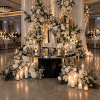 Table de dîner ronde haute avec structure métallique, support à desserts de mariage, directement de l'usine, pour réceptions de luxe