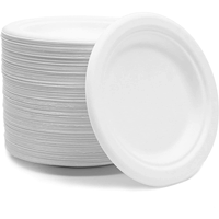Assiettes jetables carrées en bagasse biodégradable 10''x10'', 100% écologiques, certifiées BPI, style moderne, marque Wheat-Straw
