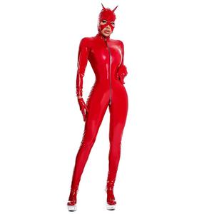 MOGlovers Nightclub Zipper Long Sleeve Bodycon Jumpsuit Leather Plus Size suits Women Spandex Mulher Bodysuits - Product Image 2