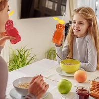 Bouteille de miel écologique de 240 ml en PET de qualité alimentaire, conteneur à jus avec bouchon à vis, logo personnalisé, emballage pour boissons, lait, soda