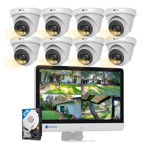 <span class=keywords><strong>Kit</strong></span> NVR PoE 8 canaux 4COVR avec moniteur LCD 15,6 pouces, 8x 5MP Full HD AI IP, audio bidirectionnel, vision nocturne couleur, CCTV, sécurité domestique - Product Image 1