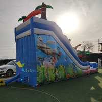 Bâche gonflable de PVC de glissière d'eau de poulpe d'océan utilisée commerciale avec le ventilateur et les kits de réparation pour la piscine