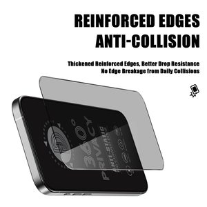 360 °   Protector de Pantalla de Vidrio Templado 9H Anti-Espía para <span class=keywords><strong>iPhone</strong></span> 16 15 <span class=keywords><strong>14</strong></span> <span class=keywords><strong>Pro</strong></span> <span class=keywords><strong>Max</strong></span>, Anti-Reflejos, Anti-Huellas, Cobertura Total - Product Image 2