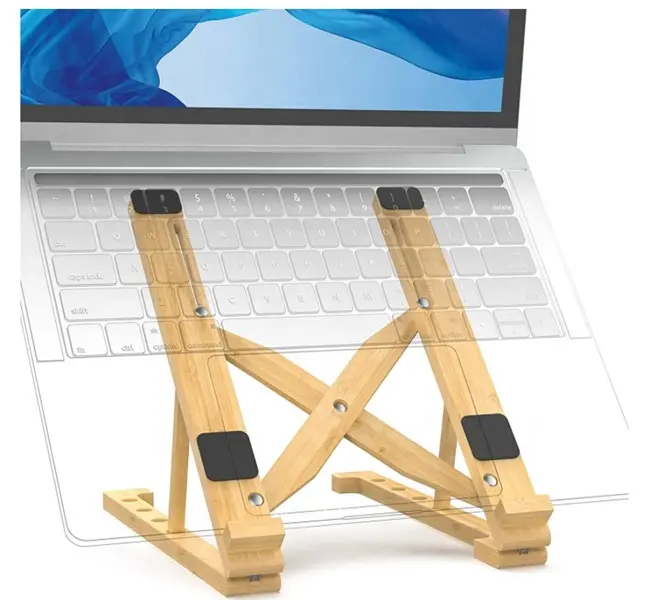 Bamboo Wood Cooling Stand Folding Adjustable Desktop Laptop Stand Universal Non-slip Laptop Stand