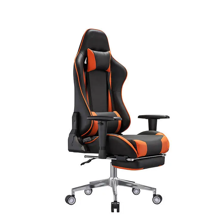 Ergonomic Custom Swivel Red Office Furniture 175 Degree Gamer Gaming Chair For Computer PC Racing Game With Footrest
