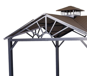 12x12 Aluminum Steel <strong>Metal</strong> with Double Roof Camping Garden Waterproof Outdoor Canopy <strong>Pergolas</strong> Gazebos for Sale - Product Image 2