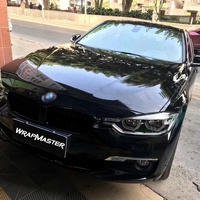 Vinilo Adhesivo para Automóviles, Negro Cristal Brillante, 1.52x18m, Película Autoadhesiva para Vehículos