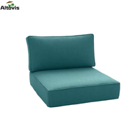 Coussin de siège carré imperméable personnalisable avec dossier, garni de mousse en polyester, ensemble de coussins de chaise pour meubles de maison