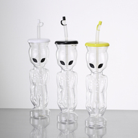 Gobelets en plastique transparents pour glace pilée avec couvercles et pailles pour fêtes, vente en gros