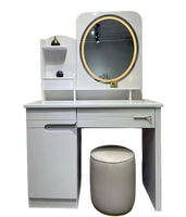 Ensemble de coiffeuse de chambre à coucher blanc, intelligent, professionnel, écologique, moderne, taille standard, mobilier de maison de luxe avec éclairage LED