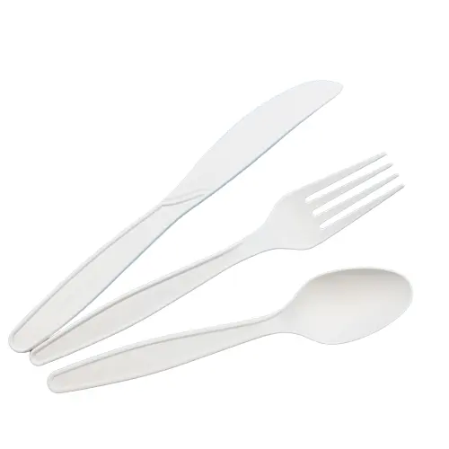 eco friendly cutlery plastic pla spoon and fork knife disposable party supplies kits forks new style