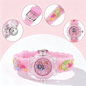 นาฬิกา LED สาย PVC นุ่มลายเงือกน้อยมหัศจรรย์สำหรับเด็กผู้หญิง ของขวัญลายเงือกน้อยที่ไม่เหมือนใคร - Product Image 3