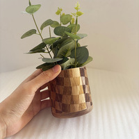 Boîte de rangement en bois personnalisée, design moderne, pot de fleurs en bois avec gravure laser, imperméable et durable pour la maison