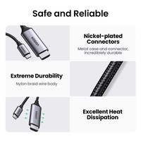 Adaptateur USB-C vers HDMI 4K UGREEN, Hub USB-C avec gaine en PVC et blindage tressé pour projecteur, téléviseur HD et utilisation informatique