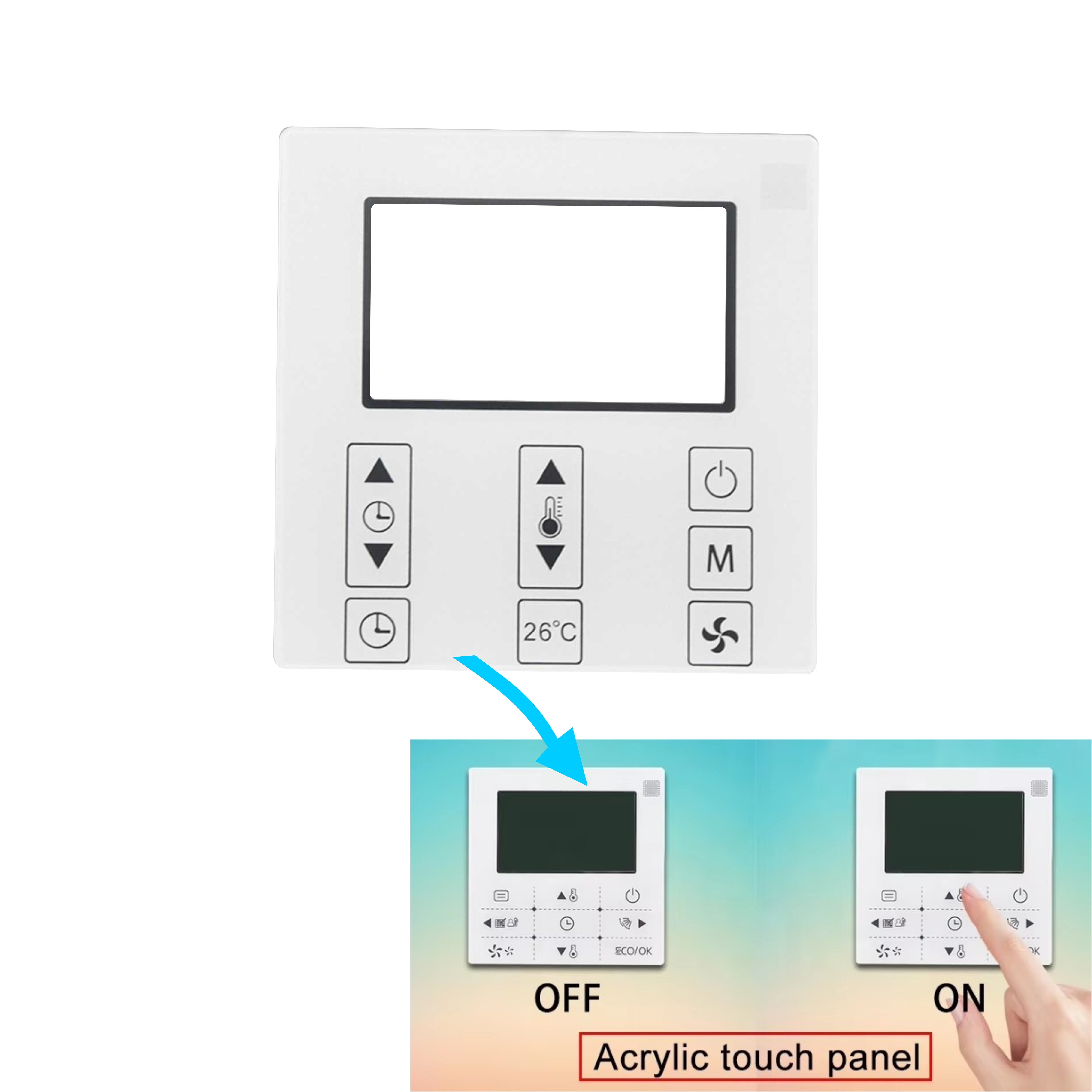 White Acrylic Smart Touch Screen Panel / Overlay