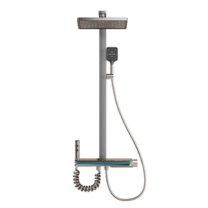 浴室トイレLEDシャワー蛇口付きガングレーデジタル多機能パネルキャビン - Product Image 1