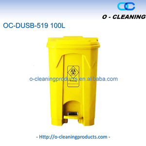 Cubo de basura de reciclaje de pedal higiénico de plástico para exteriores de 100l O-Cleaning, cubo de basura clasificado con manos libres para Calle/Patio/Parque - Product Image 2
