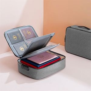 Travel Document Organizer Water-proof <b>File</b> Passport 3 Layer Document <b>Storage</b> Bog with Lock <b>File</b> Organizer - Product Image 4