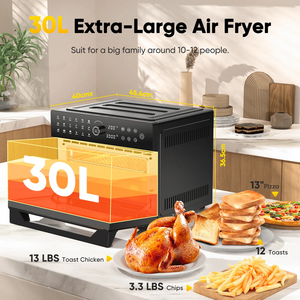 Nouveau design 2026 – Four à air chaud multifonctionnel électrique 30L 1800W, friteuse sans huile, appareil de cuisine pour usage domestique - Product Image 4