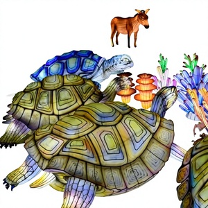 Lanternes chinoises en soie recyclée faites à la main - Lanternes multicolores pour Diwali, Thanksgiving, festivals, lumières LED, étanches, fonctionnant sur piles - Product Image 1