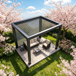 Auvent à lames orientables électrique manuel à double entraînement pour balcon d'appartement de petite taille, en aluminium 6063, entièrement étanche avec drainage dissimulé pour espaces réduits - Product Image 5