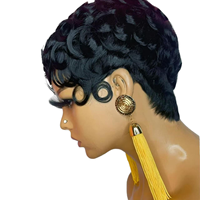 Perruques pour femmes en dentelle, style afro bouclé crépu africain, style brésilien, volumineuses et douces, base en soie, fibre haute température, en stock