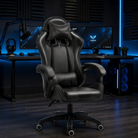 Chaise de bureau et de gaming personnalisable en cuir PU, pivotante, inclinable, réglable en hauteur, accoudoirs articulés, repose-pieds en option