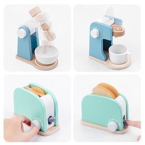 <span class=keywords><strong>Giocattolo</strong></span> da cucina per bambini <span class=keywords><strong>forno</strong></span> in legno ragazza che vive una vita simulata kit di elettrodomestici macchina da caffè utensili da cucina ragazzo - Product Image 2