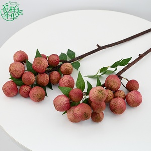 Branche de litchi artificielle de 57 cm, faite à la main, magnifique et émouvante, pour arrangement floral, décoration de fenêtre de salon, Nouvel An - Product Image 3