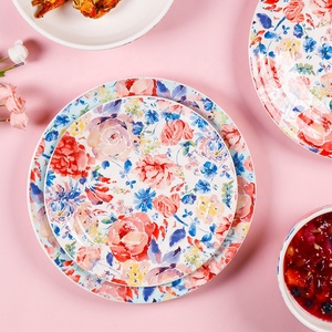 Plato de cena de cerámica con diseño de flor de Rosa de jardín exótico de La Habana cubana Cubiertos - Product Image 5