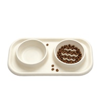 Bol de voyage 2-en-1 durable pour chiens, double usage, anti-renversement, double bol en silicone de qualité alimentaire pour chiens de taille moyenne/petite