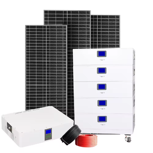 Stock UE Onduleur tout-en-un 5KW+10KWh avec chargeur rapide pour pack de batteries solaires BIPV LiFePO4, entièrement noir, 98% d'efficacité, cellules de 182mm - Product Image 1
