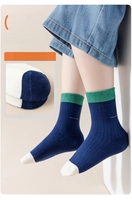 Calcetines Deportivos a Rayas para Niños, de Algodón, Sin Costuras, Resistentes al Olor, Anti-Pilling, Absorbentes del Sudor, de Media Pantorrilla, para Estudiantes