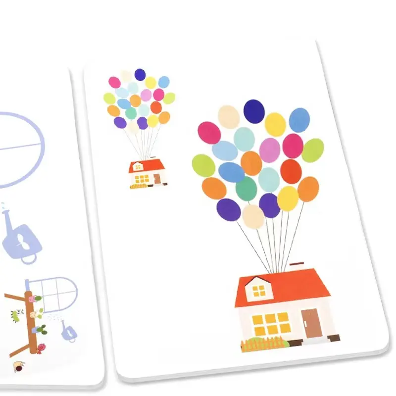 2023 Venta caliente creativo 12/24 colores lavable colorido Kit de impresión de dedos con tarjeta de dibujo álbum de pintura para regalo de niños