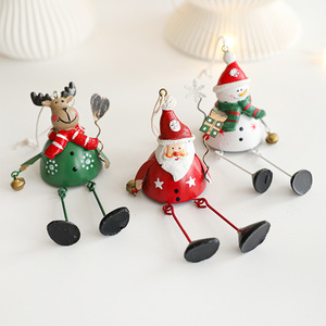 Arte del hierro Venta caliente Artesanía de metal Navidad Santa Claus Adorno colgante Decoración de escritorio Árbol de Navidad Objetos decorativos - Product Image 3