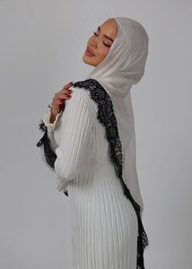 Hiyab de Algodón Modal <span class=keywords><strong>Klay</strong></span> the Label, Hiyab de Encaje Modal Viscosa, Costura Babyseam en 4 Lados con Encaje, Pañuelo de Algodón - Product Image 6