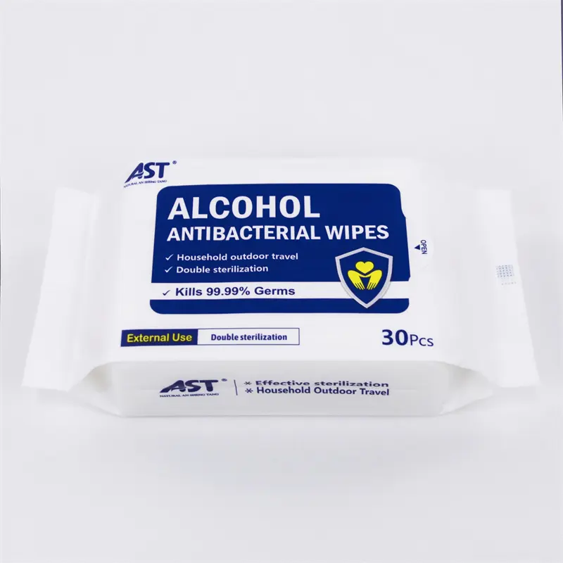 Salviette umidificate antibatteriche con alcol all'ingrosso sterilizzazione efficace 99.9% salviette umidificate disinfettanti salviette antisettiche