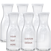 Ensemble de 4 carafes en verre transparent de 1 litre avec couvercle pour servir les boissons